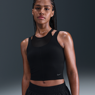 ★ Nike★ One Fitted Dry Fit Short Sleeve Crop Top W Black Nike One Fitted Dri-FIT Short-sleeve Cropped Top - Women's